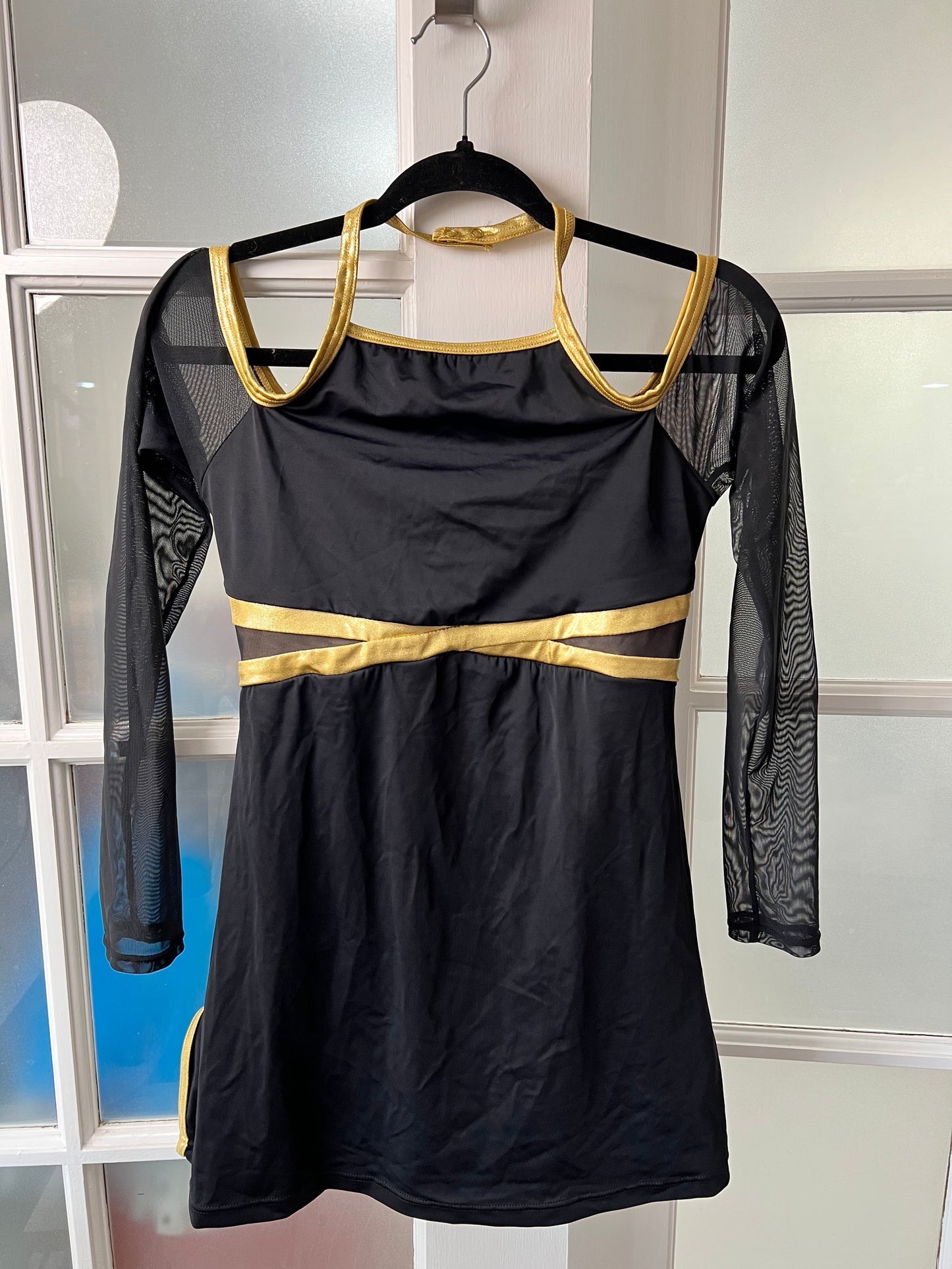 Weissman D10839 Metallic Trim Halter Dress
