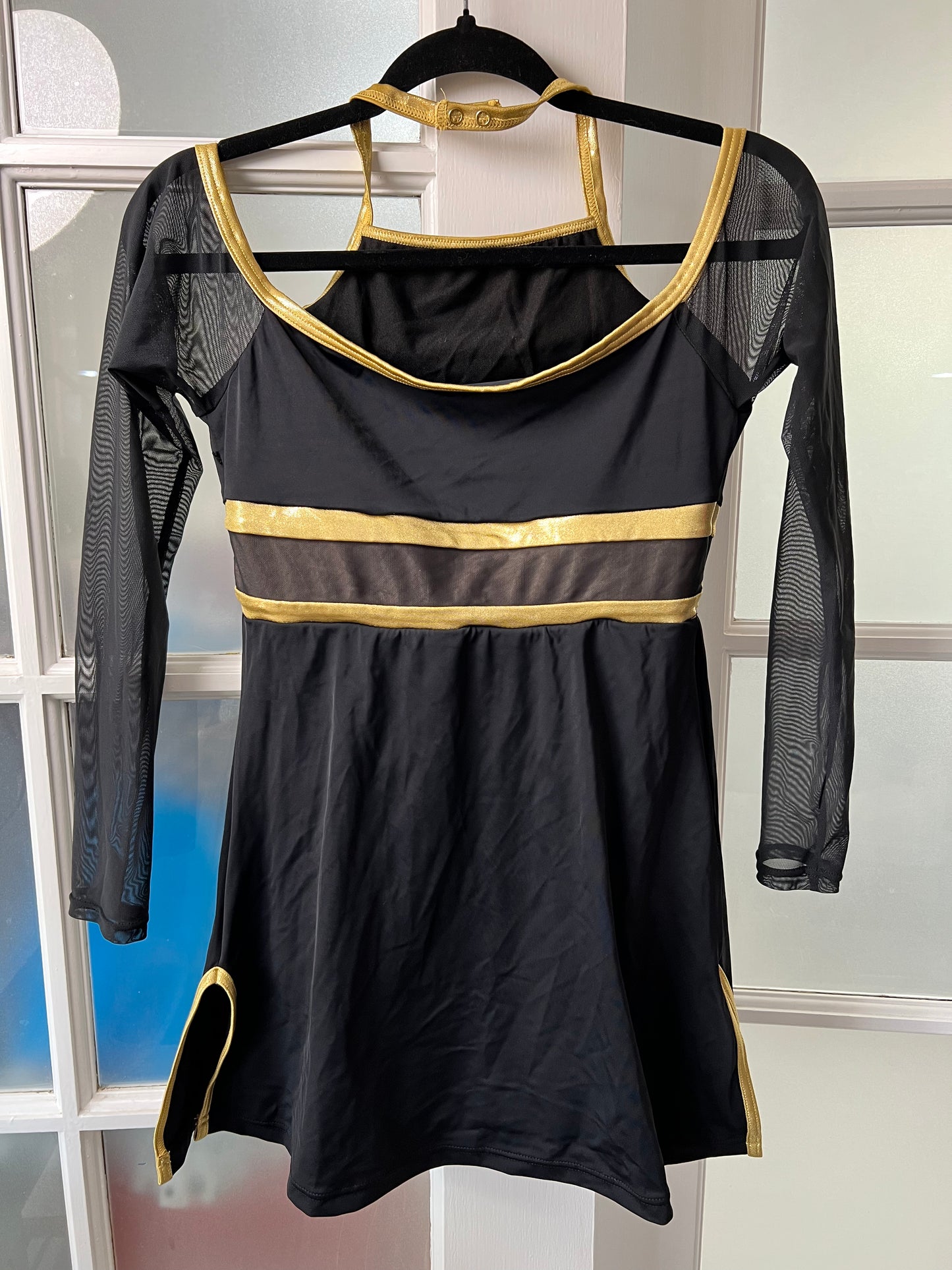 Weissman D10839 Metallic Trim Halter Dress