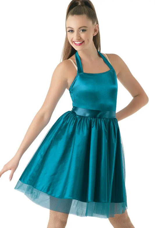 Weissman D9697 - Retro Satin Midi Dress