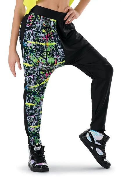 Weissman PL8089 Graffiti Print Harem Pants