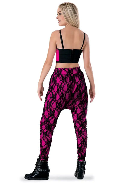 Weissman SL8088 - Lace Overlay Harem Pants