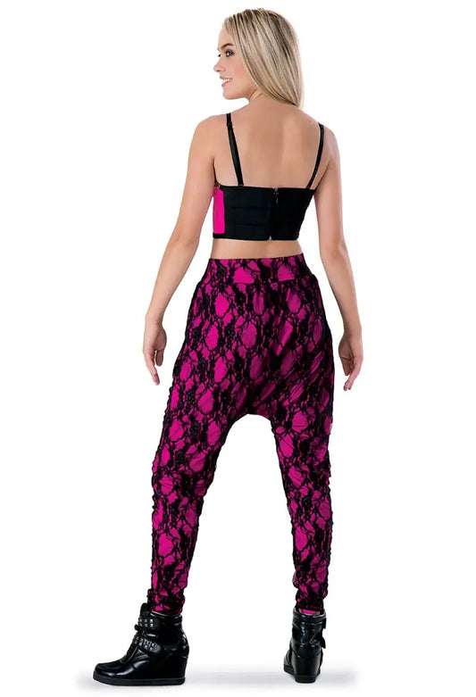 Weissman SL8088 - Lace Overlay Harem Pants
